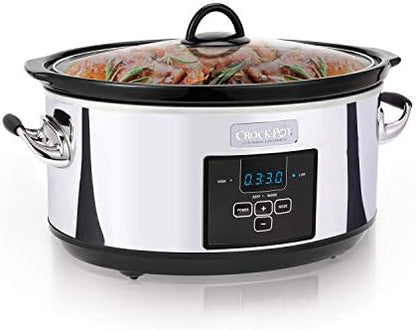Crock-Pot 7 Quart Programmable Slow Cooker – Polished Platinum SMSF
