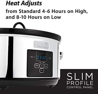 Crock-Pot 7 Quart Programmable Slow Cooker – Polished Platinum SMSF
