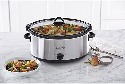 Crock-Pot 7 Quart Oval Manual Slow Cooker – Stainless Steel 1DV7