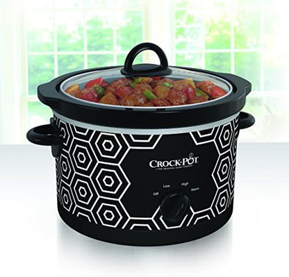 Crock-Pot 4.5 Quart Portable Slow Cooker – Black & White 4F75