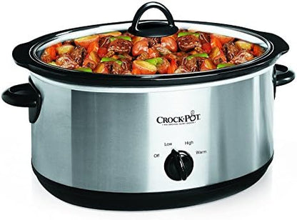 Crock-Pot 7 Quart Oval Manual Slow Cooker – Stainless Steel 1DV7