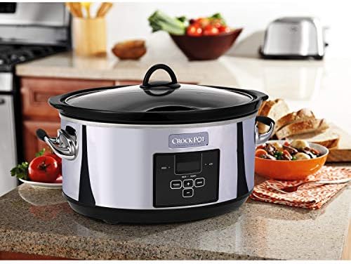 Crock-Pot 7 Quart Programmable Slow Cooker – Polished Platinum SMSF