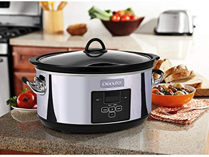 Crock-Pot 7 Quart Programmable Slow Cooker – Polished Platinum SMSF