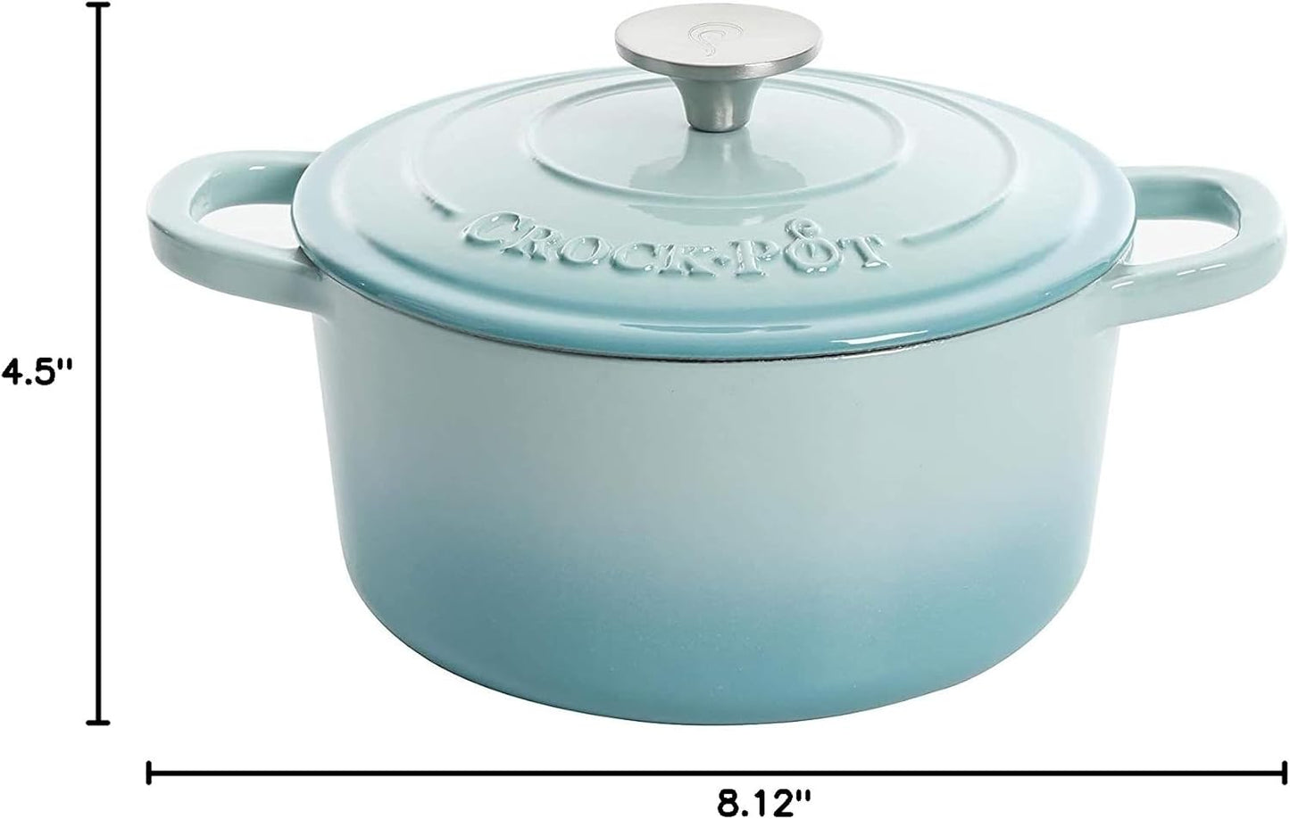 Crock-Pot 3 Quart Enameled Cast Iron Dutch Oven – Aqua 1D6I
