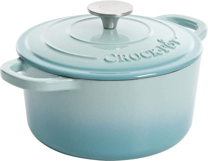 Crock-Pot 3 Quart Enameled Cast Iron Dutch Oven – Aqua 1D6I
